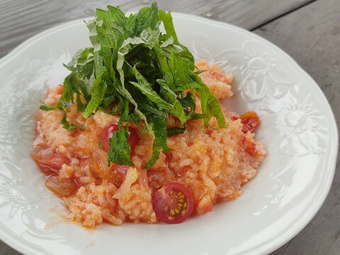 オリーブオイル香る☆トマトチーズ粥